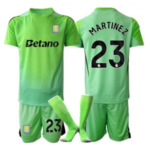 Fotbalové Dres Aston Villa Emiliano Martinez #23 Brankářské Dětské Venkovní Oblečení 2025-26 Krátký Rukáv (+ trenýrky)